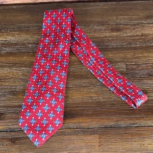 Dior Red and Blue Patterned Tie